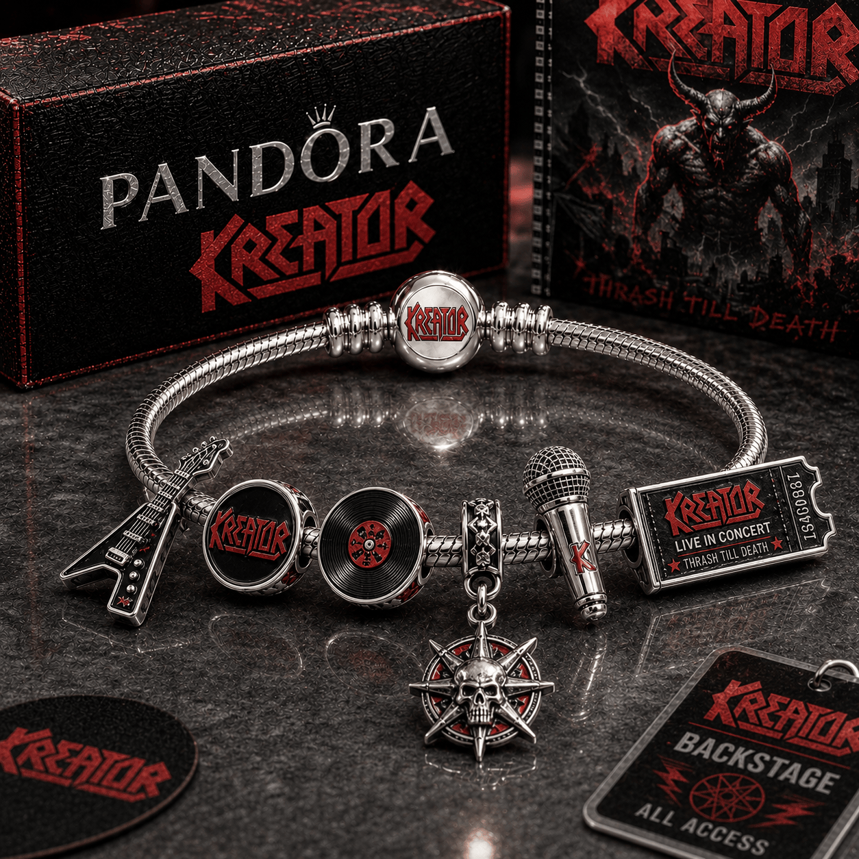 KRET Silver Charm Bracelet Set PTT