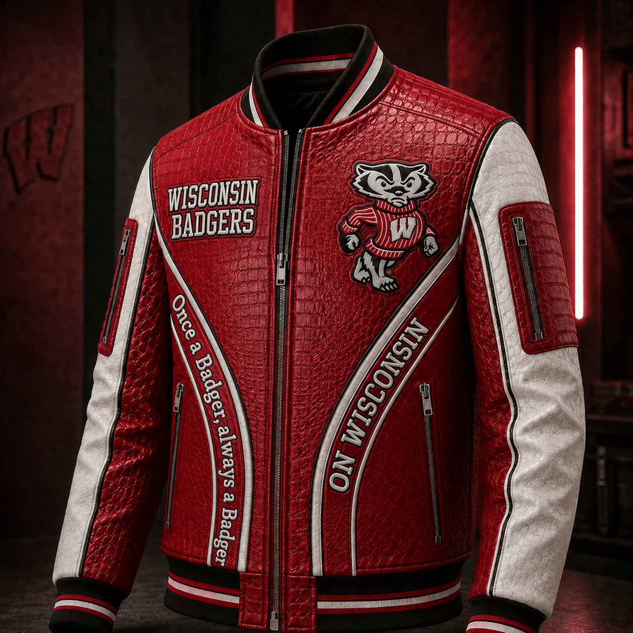 Premium WBG Leather Zipper Jacket PVNA