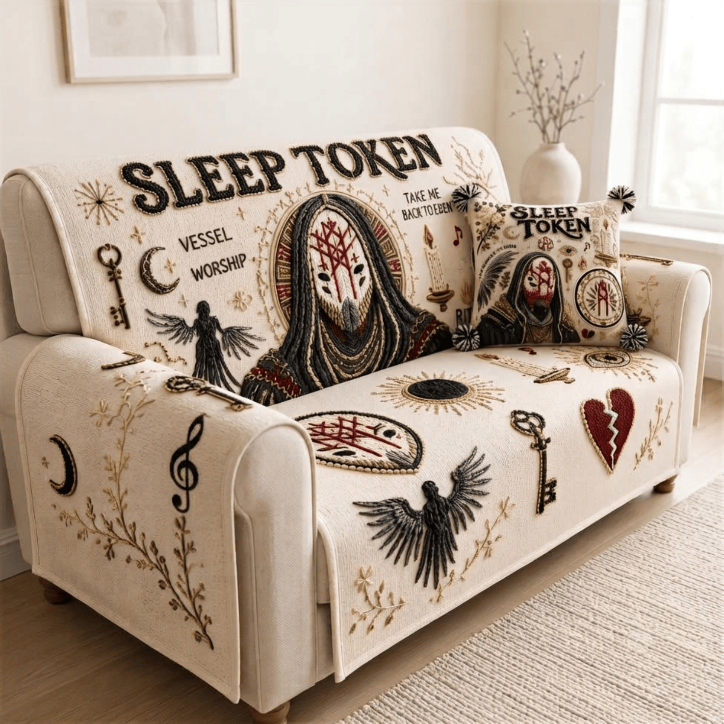 SLTK Tufted Sofa Cover & Pillow Set NTKO