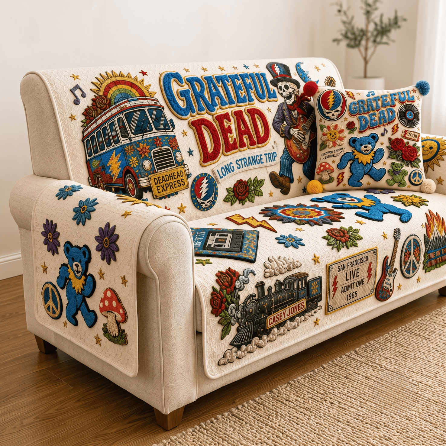 GRFD Tufted Sofa Cover & Pillow Set NTKO