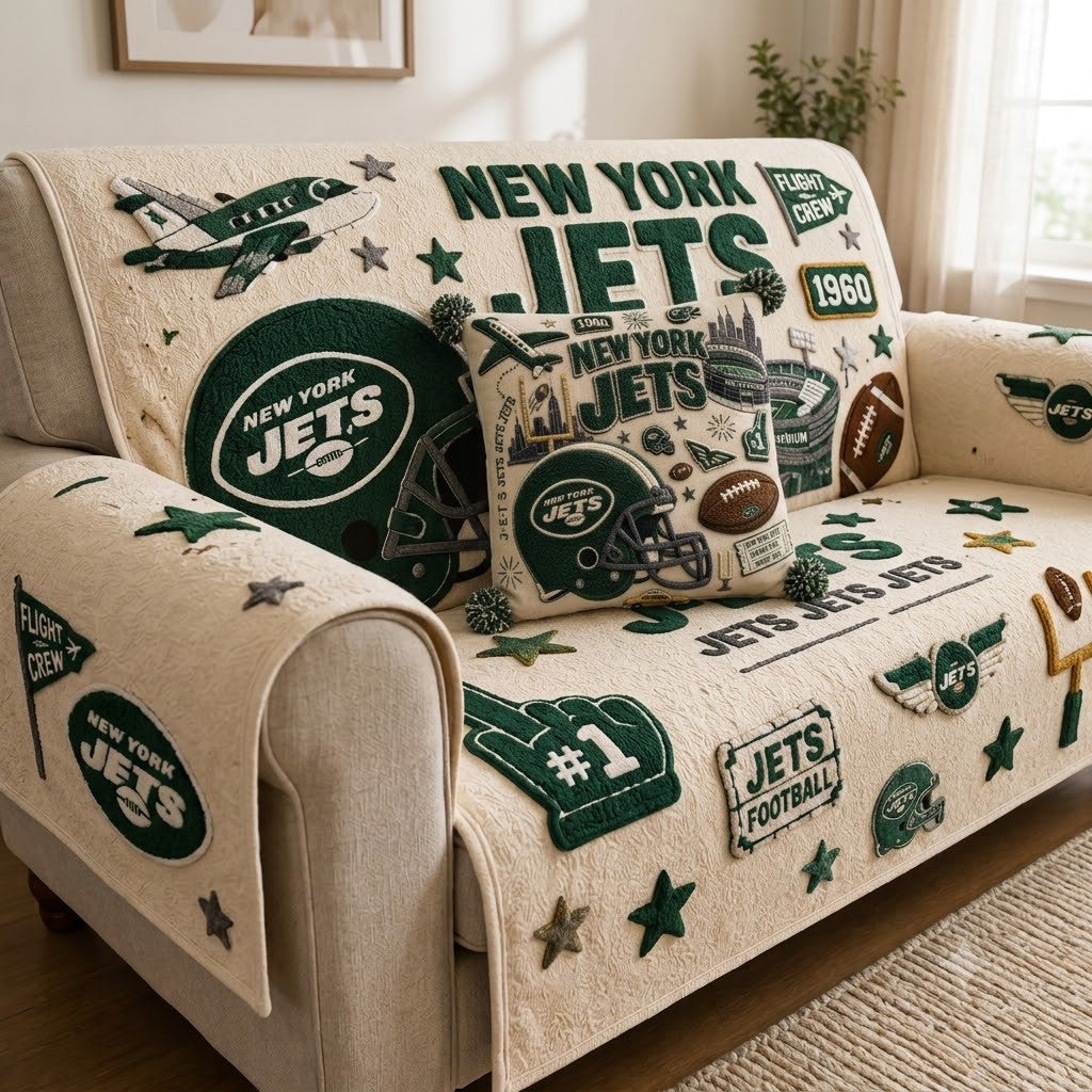 NYJ Tufted Sofa Cover & Pillow Set DNBN