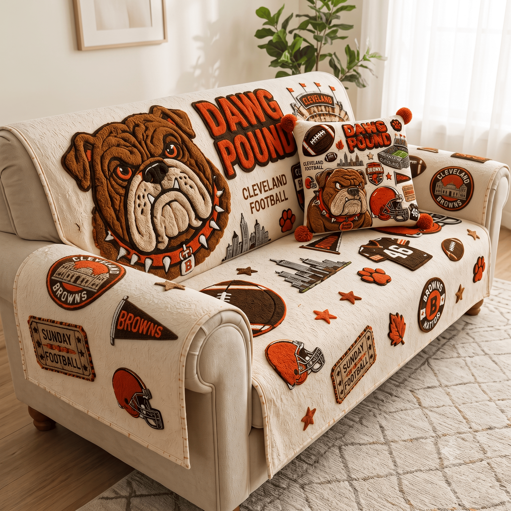 CLVB Tufted Sofa Cover & Pillow Set DNBN