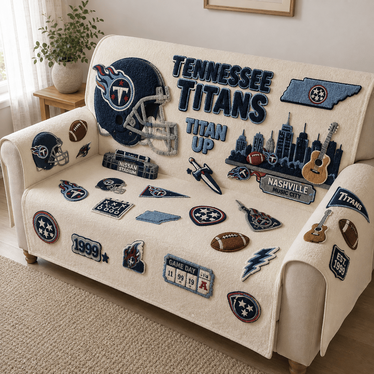 TNST Tufted Sofa Cover & Pillow Set DNBN