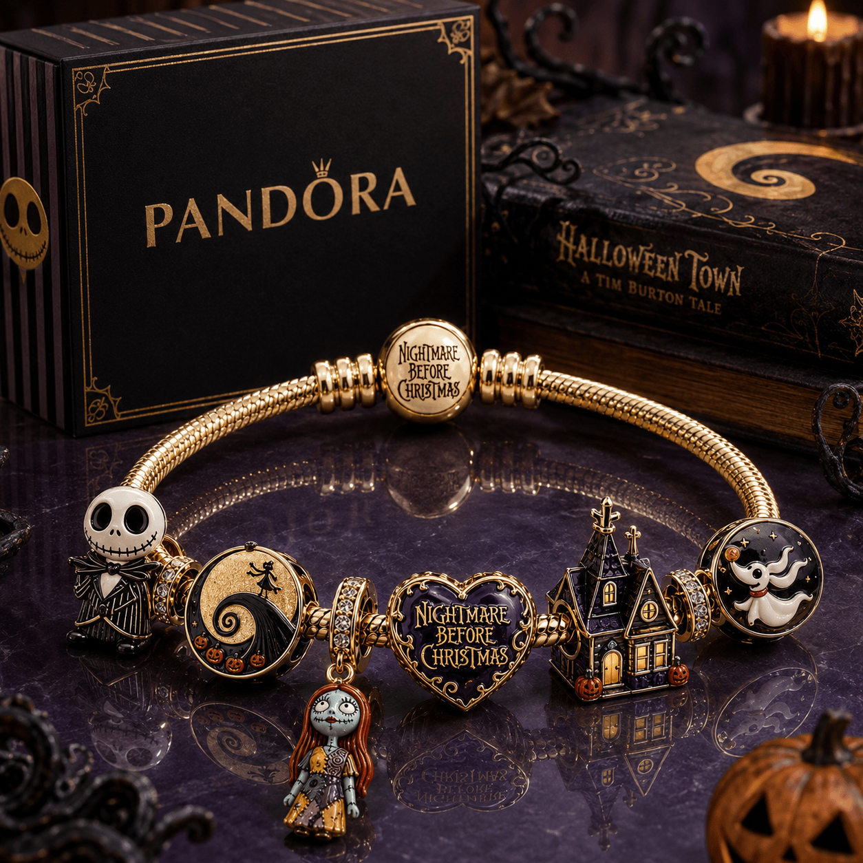 TNBC Gold Charm Bracelet Set BMD