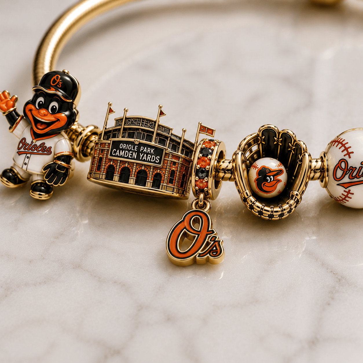 BTMO Gold Charm Bracelet Set BMD