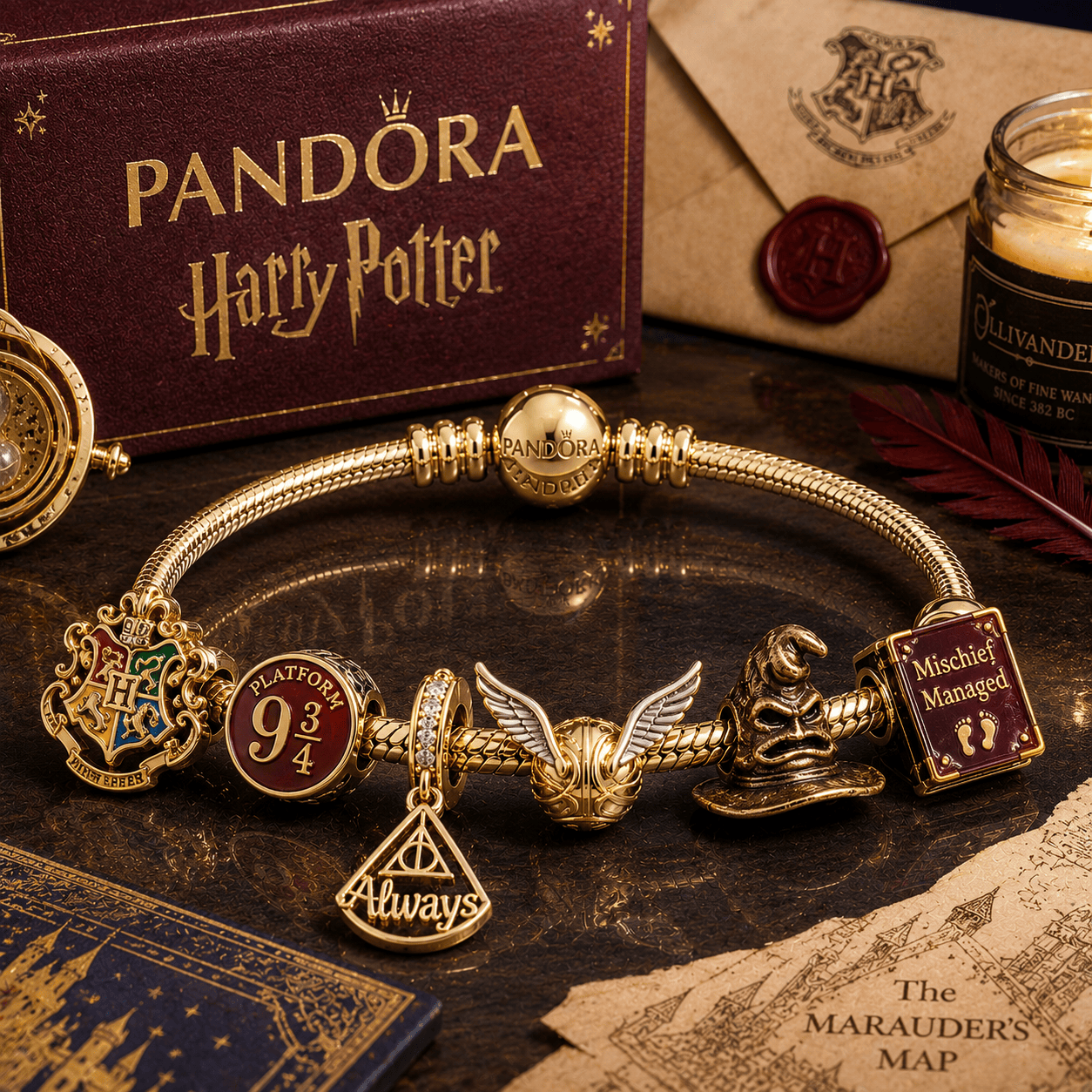 HRP Gold Charm Bracelet Set BMD