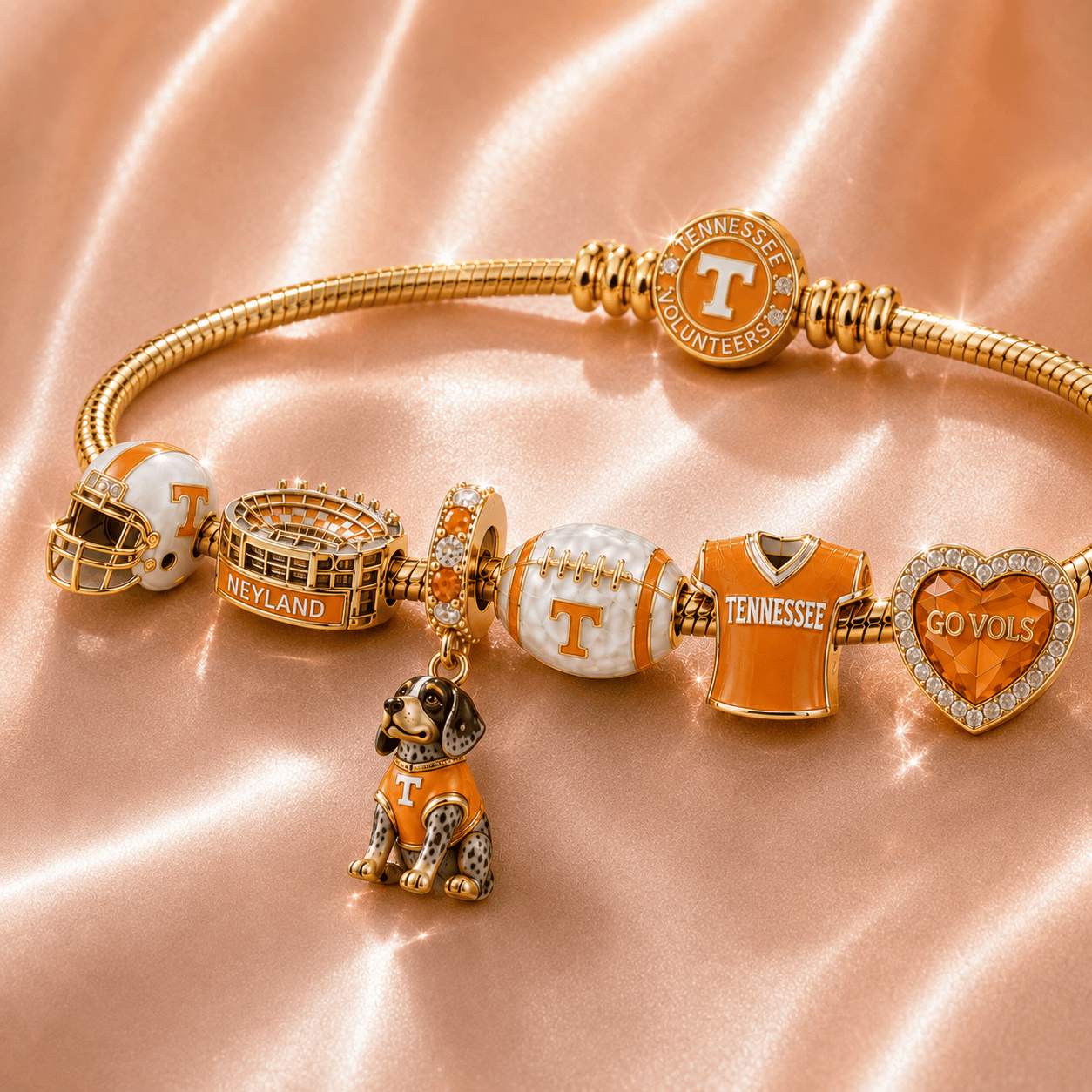 TVF Gold Charm Bracelet Set TMH