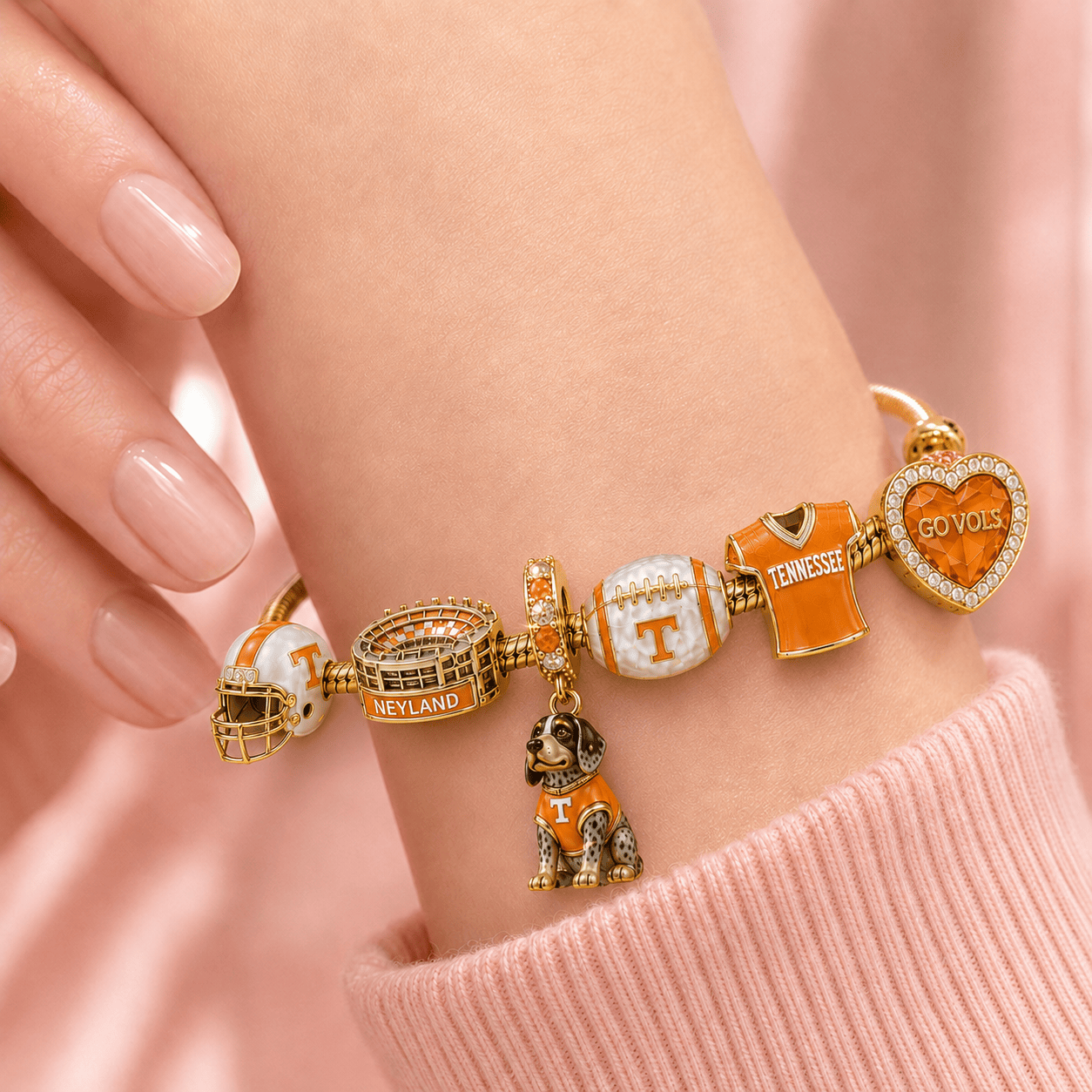 TVF Gold Charm Bracelet Set TMH