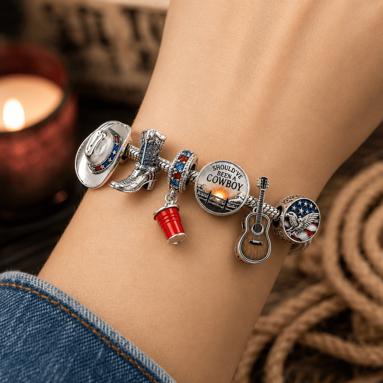 TBKH Silver Charm Bracelet Set BMD