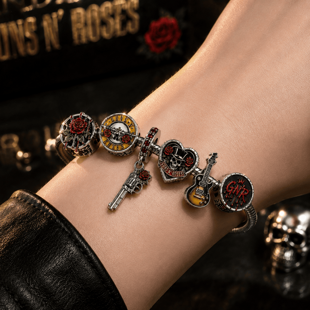GNR Silver Charm Bracelet Set BMD