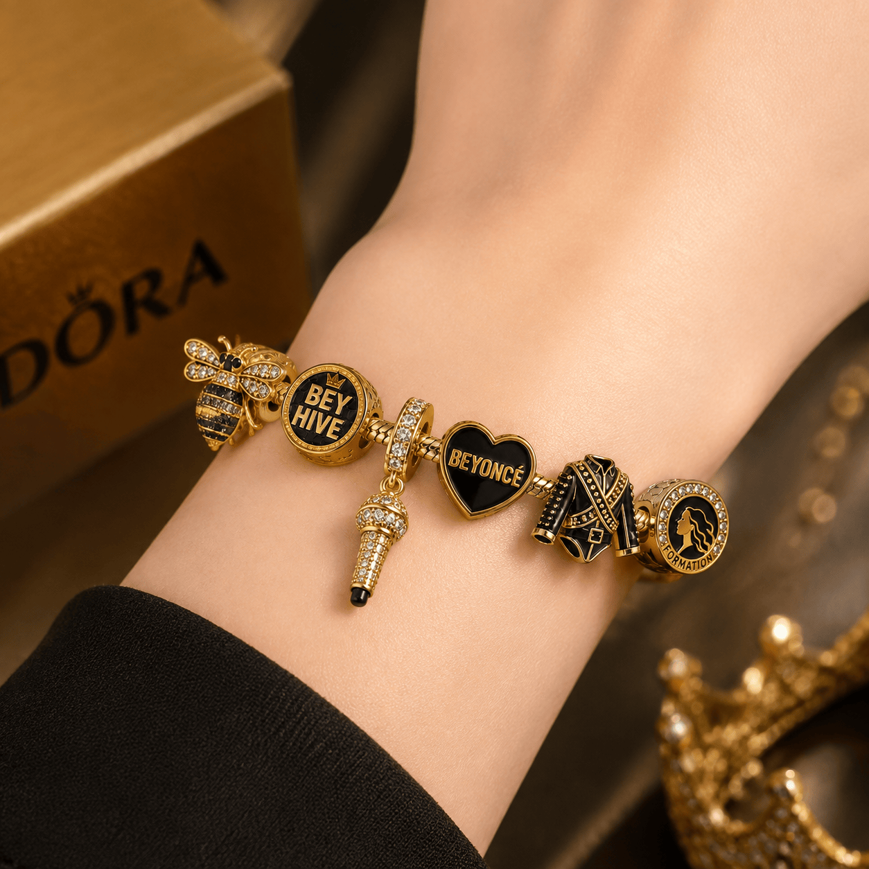 BYC Gold Charm Bracelet Set VTH