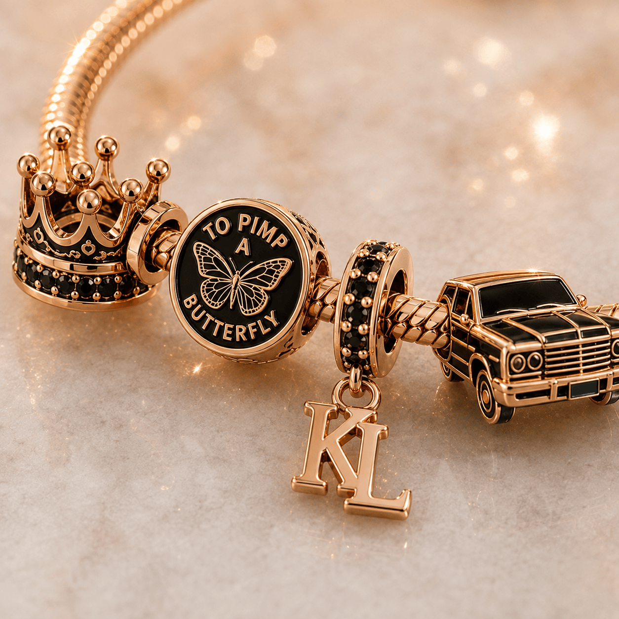 KDL Gold Charm Bracelet Set VTH