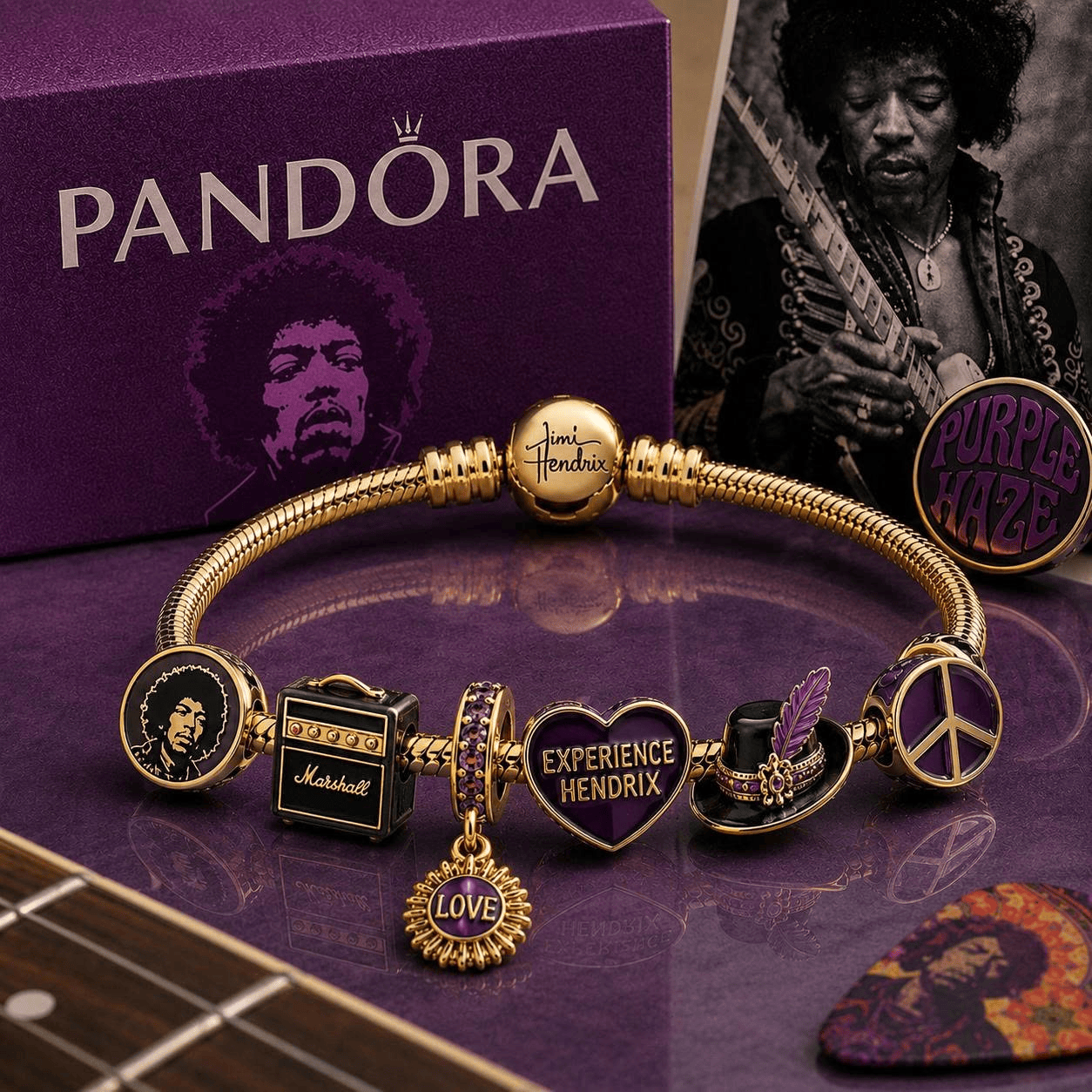 JHR Gold Charm Bracelet Set VTH