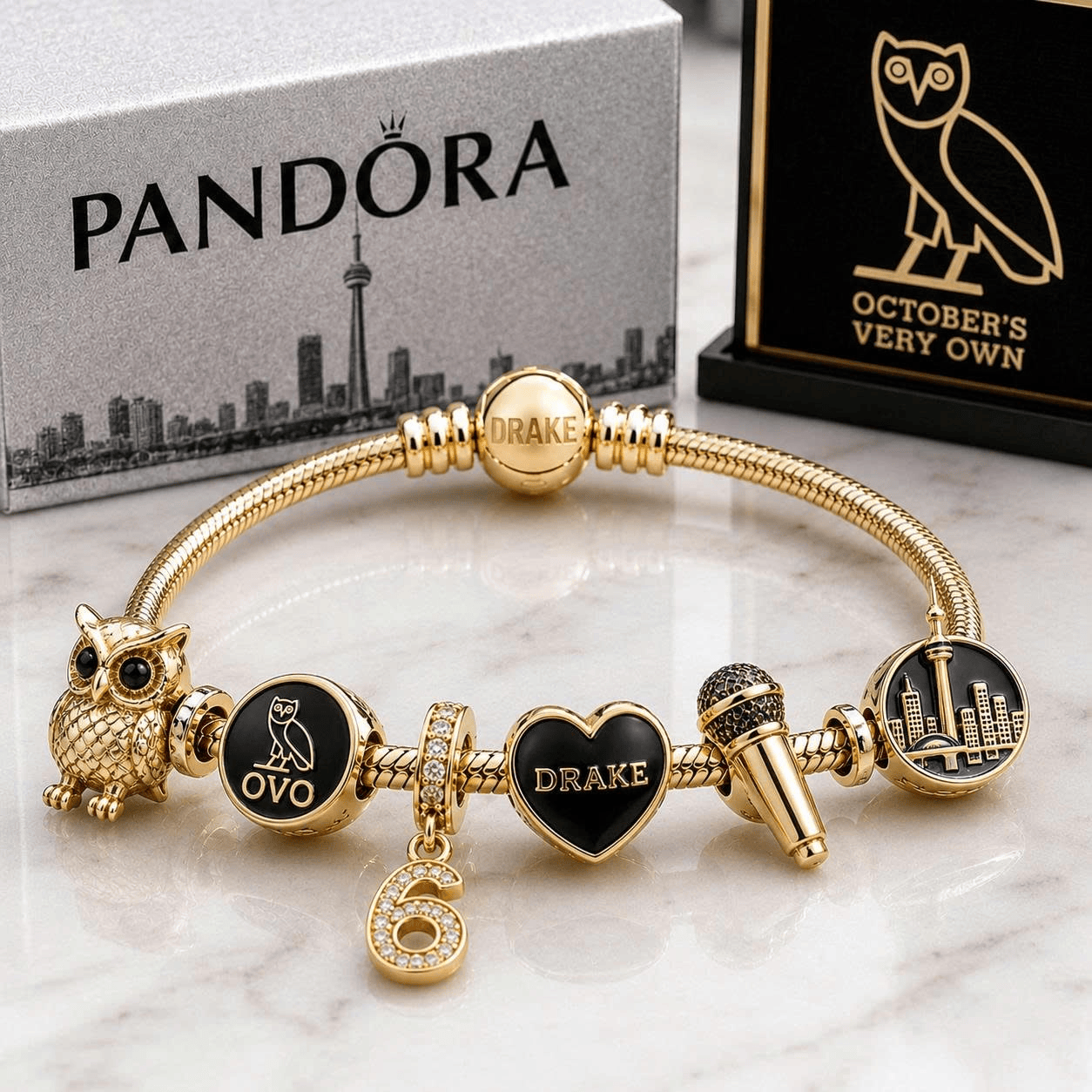 DRK Gold Charm Bracelet Set VTH