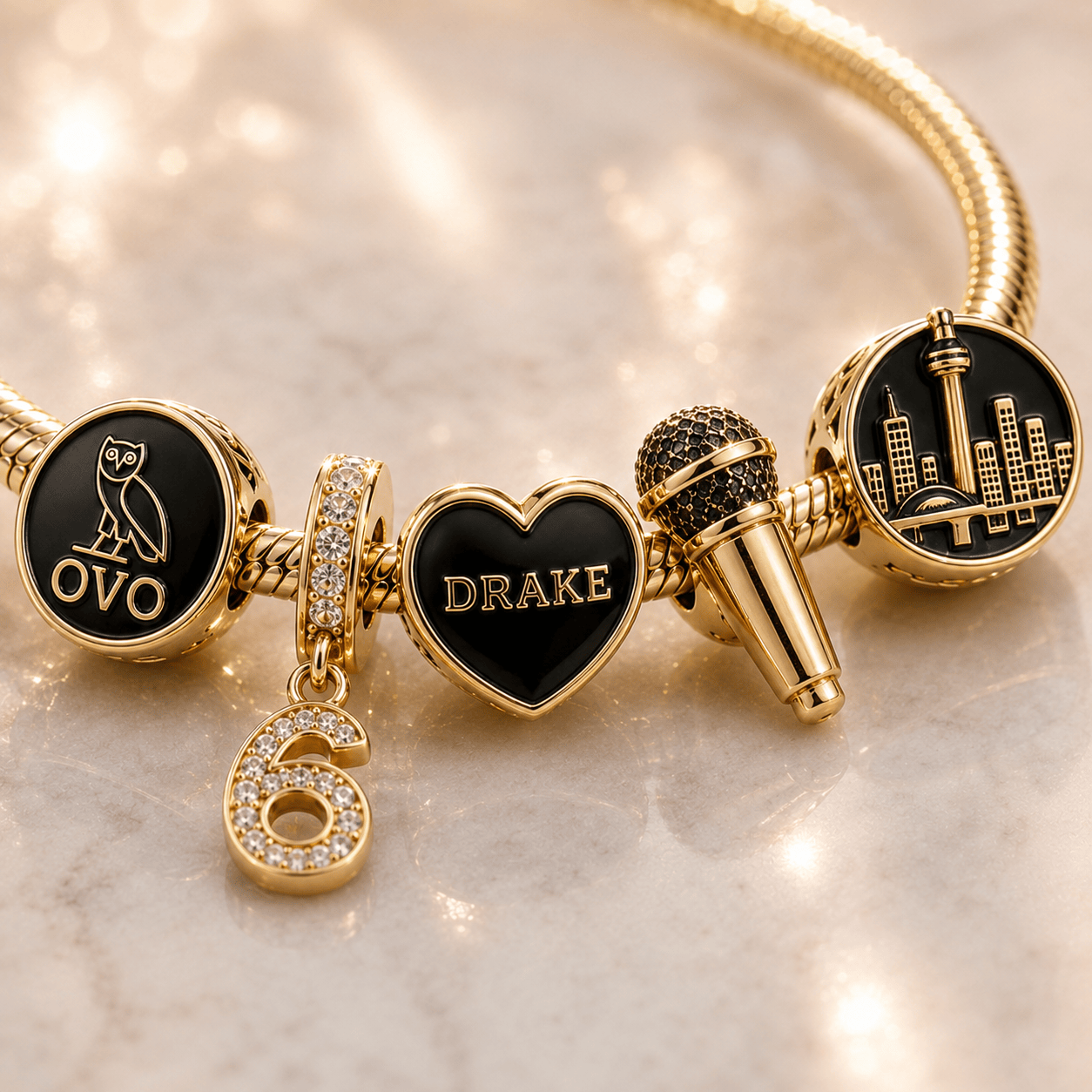 DRK Gold Charm Bracelet Set VTH