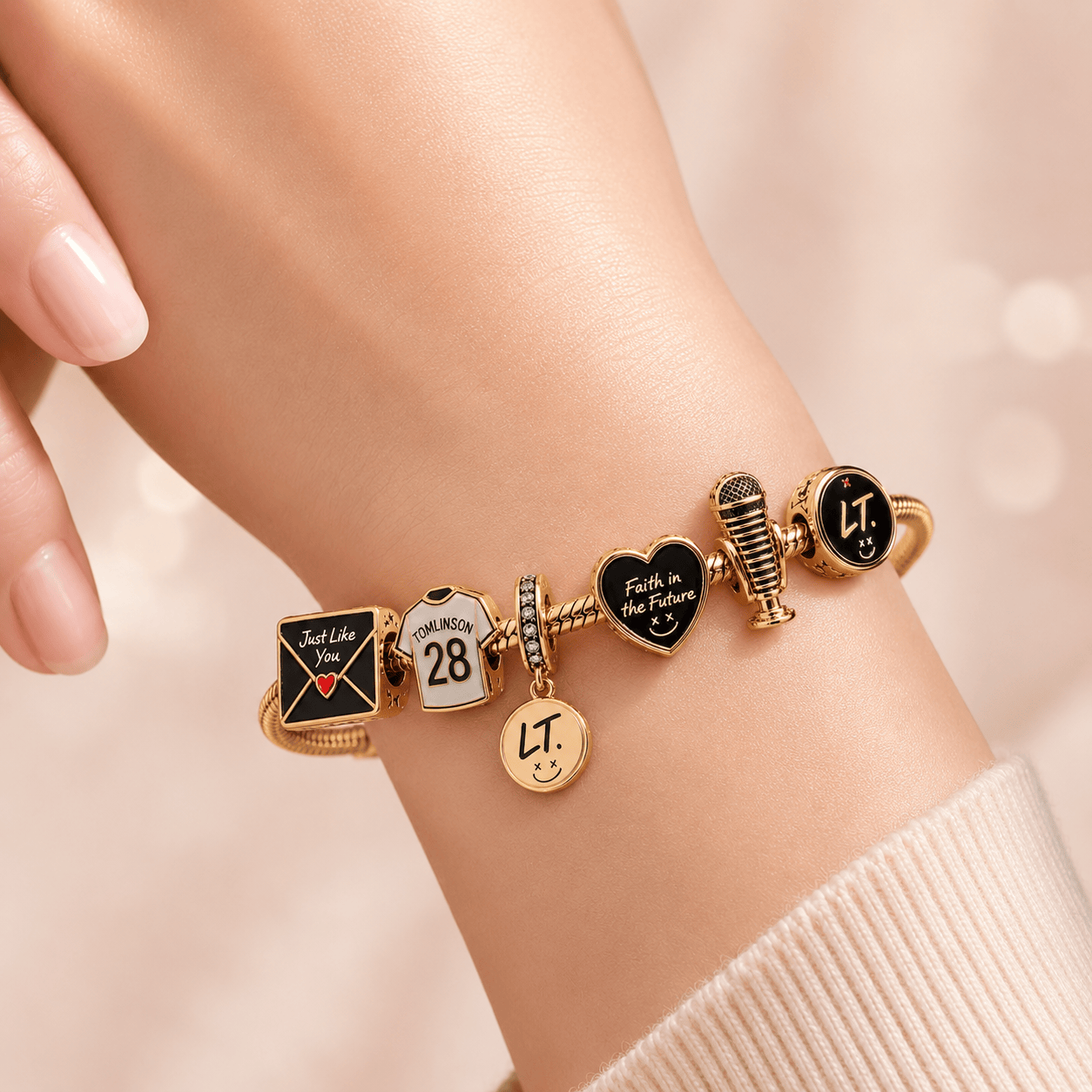 LTLS Gold Charm Bracelet Set VTH