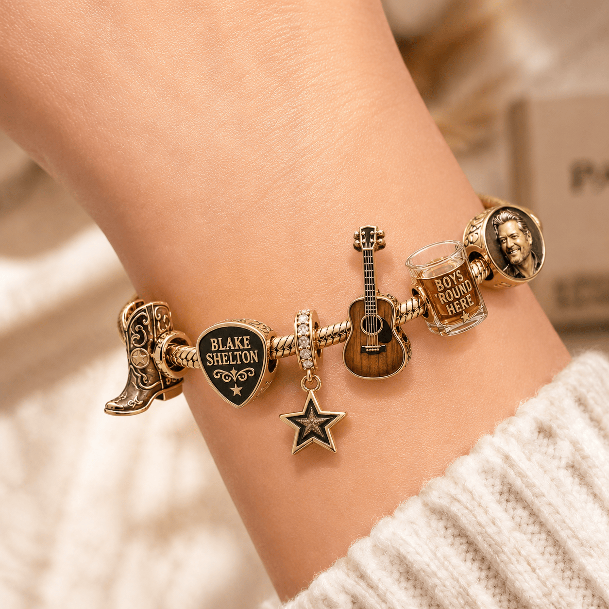 BLSH Gold Charm Bracelet Set VTH