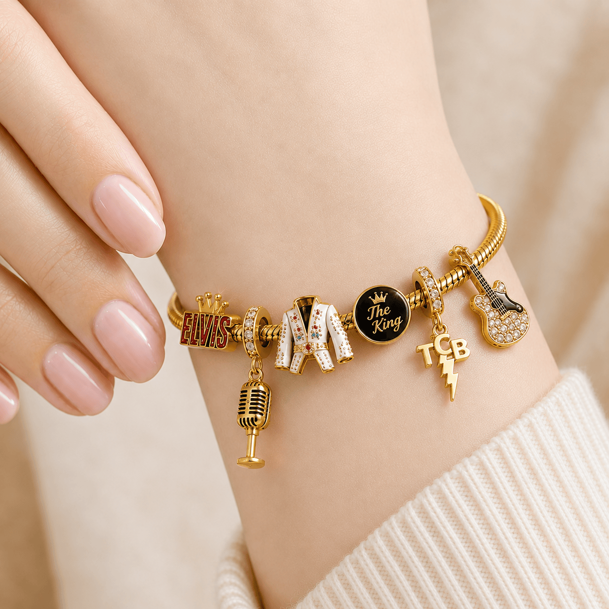 ELV Gold Charm Bracelet Set TTTT