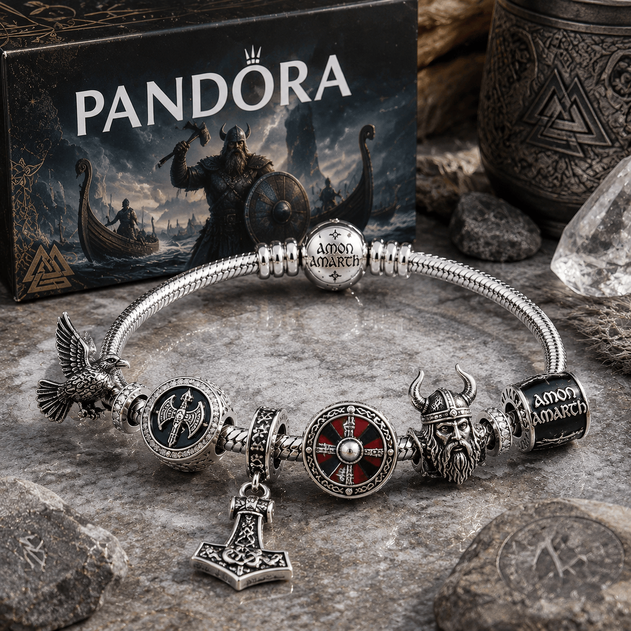 AMAM Sliver Charm Bracelet Set PTT