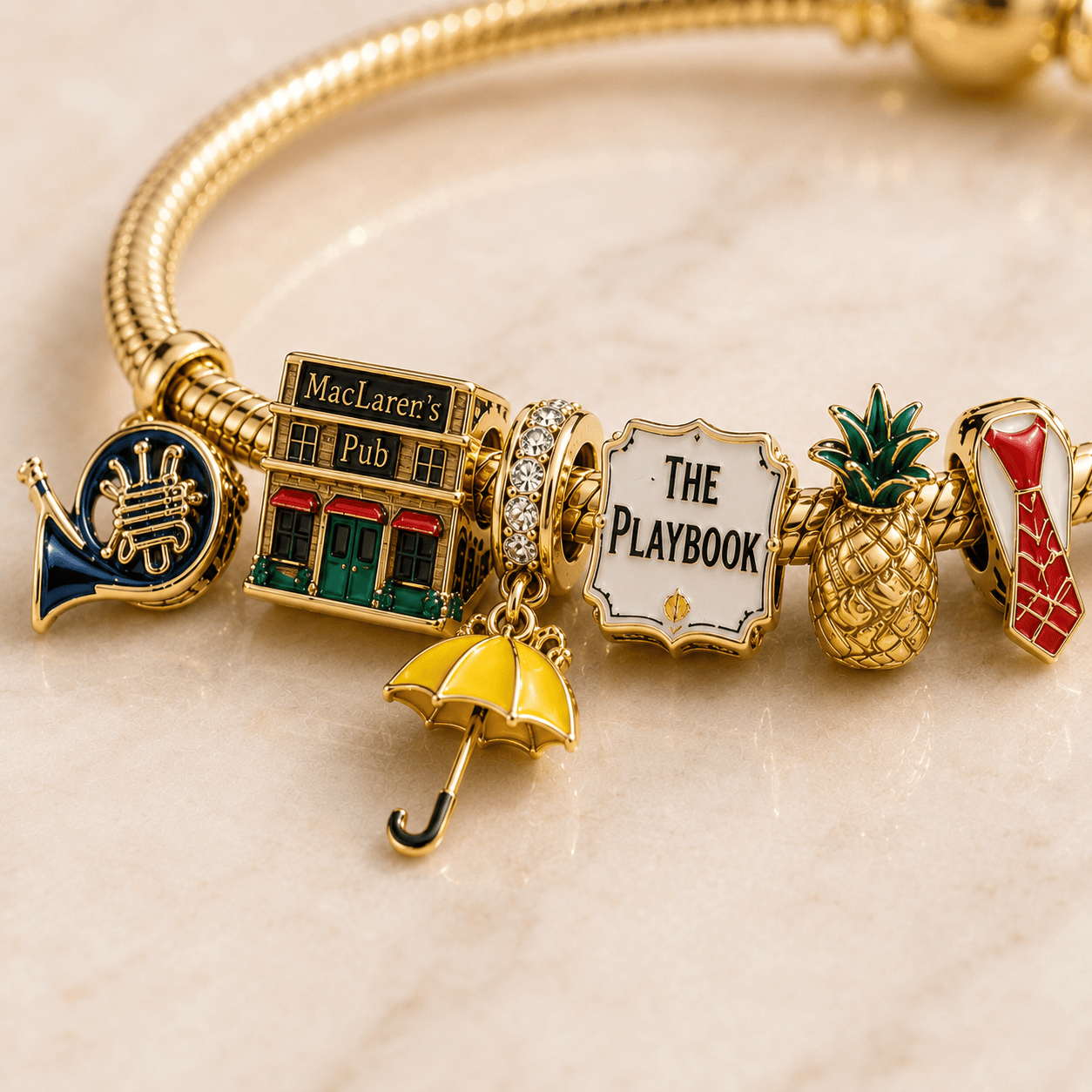 HIMYM Gold Charm Bracelet Set PTT