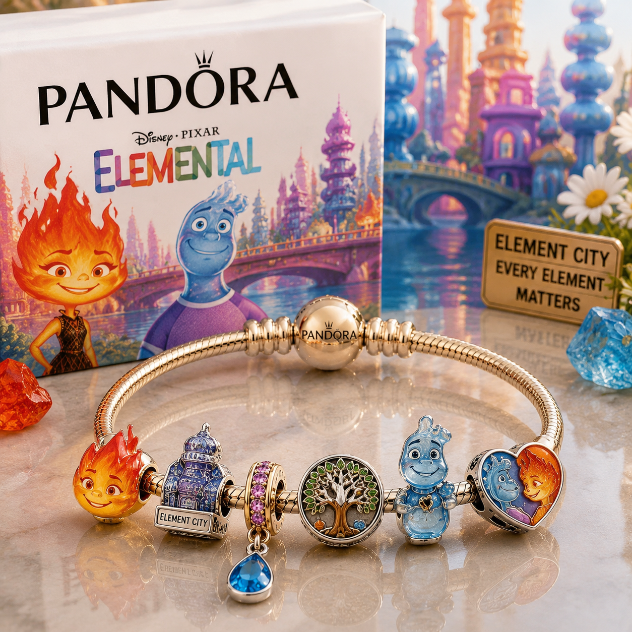 ELE Gold Charm Bracelet Set PTT