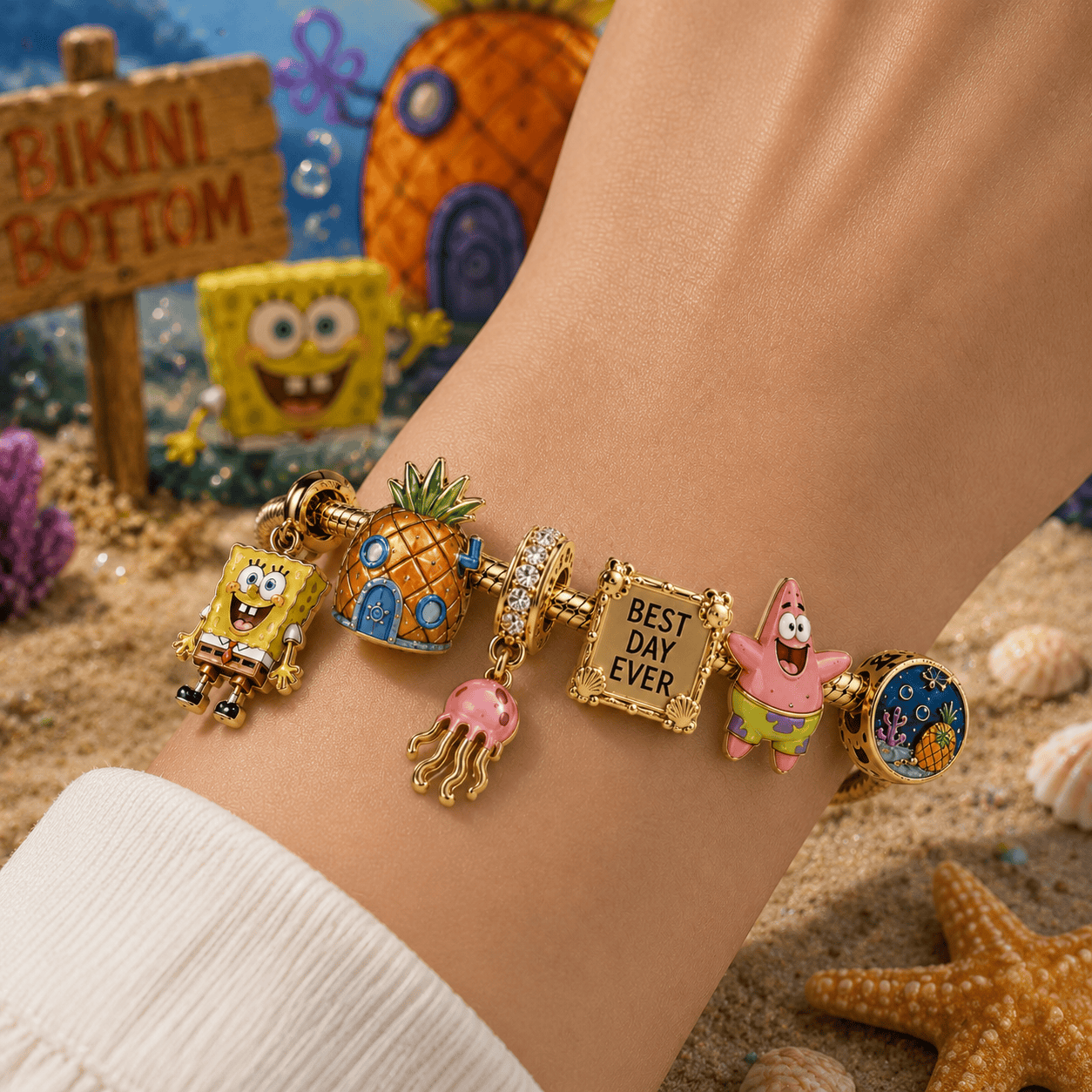 SBSP Gold Charm Bracelet Set PTT