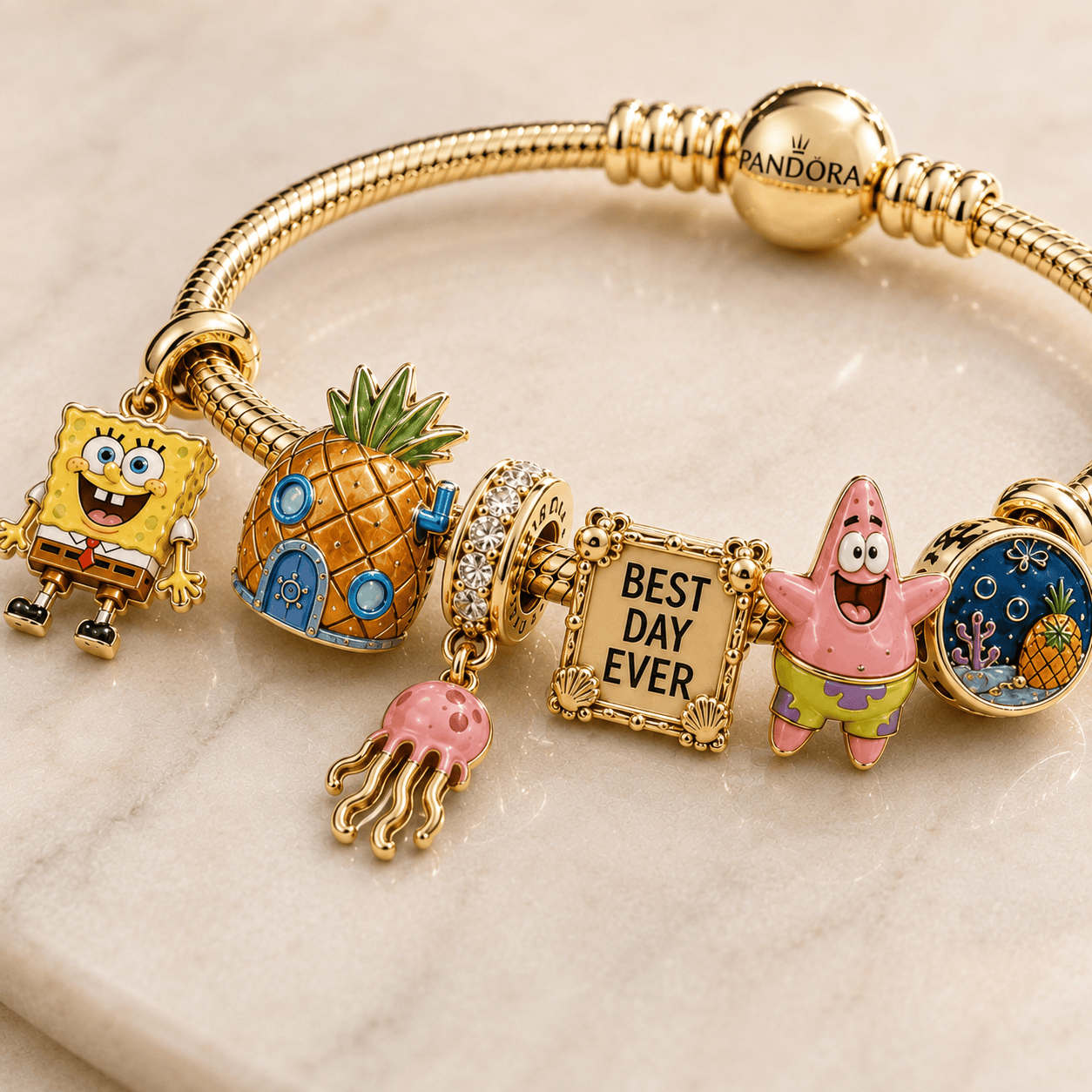 SBSP Gold Charm Bracelet Set PTT