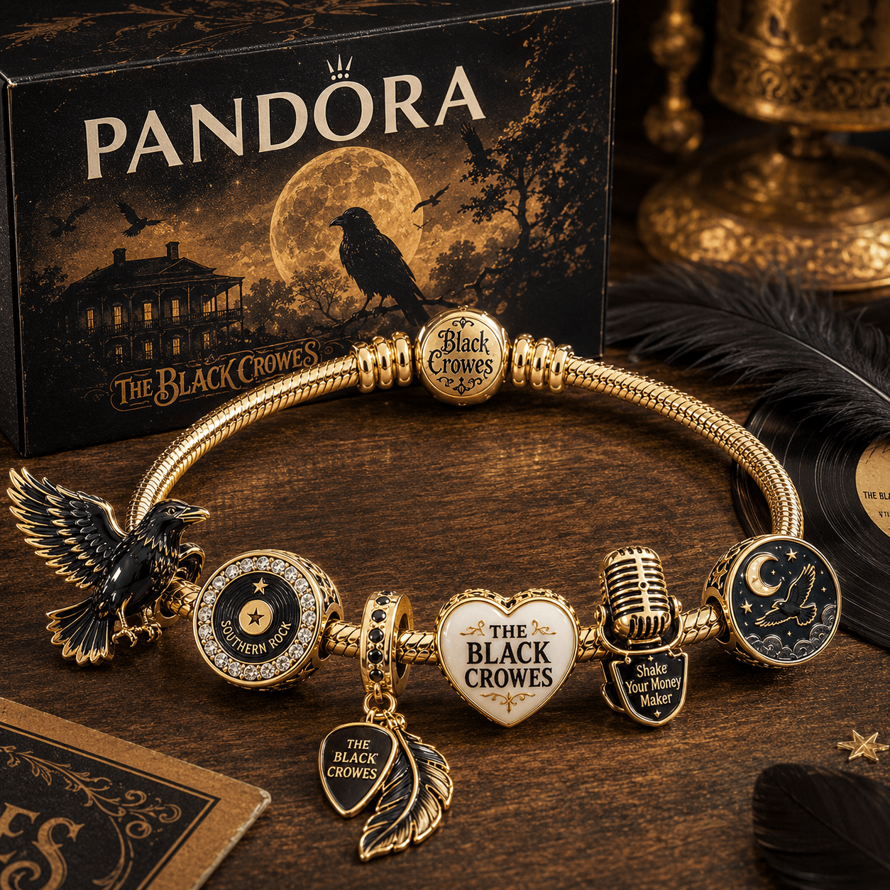 TBC Gold Charm Bracelet Set PTT