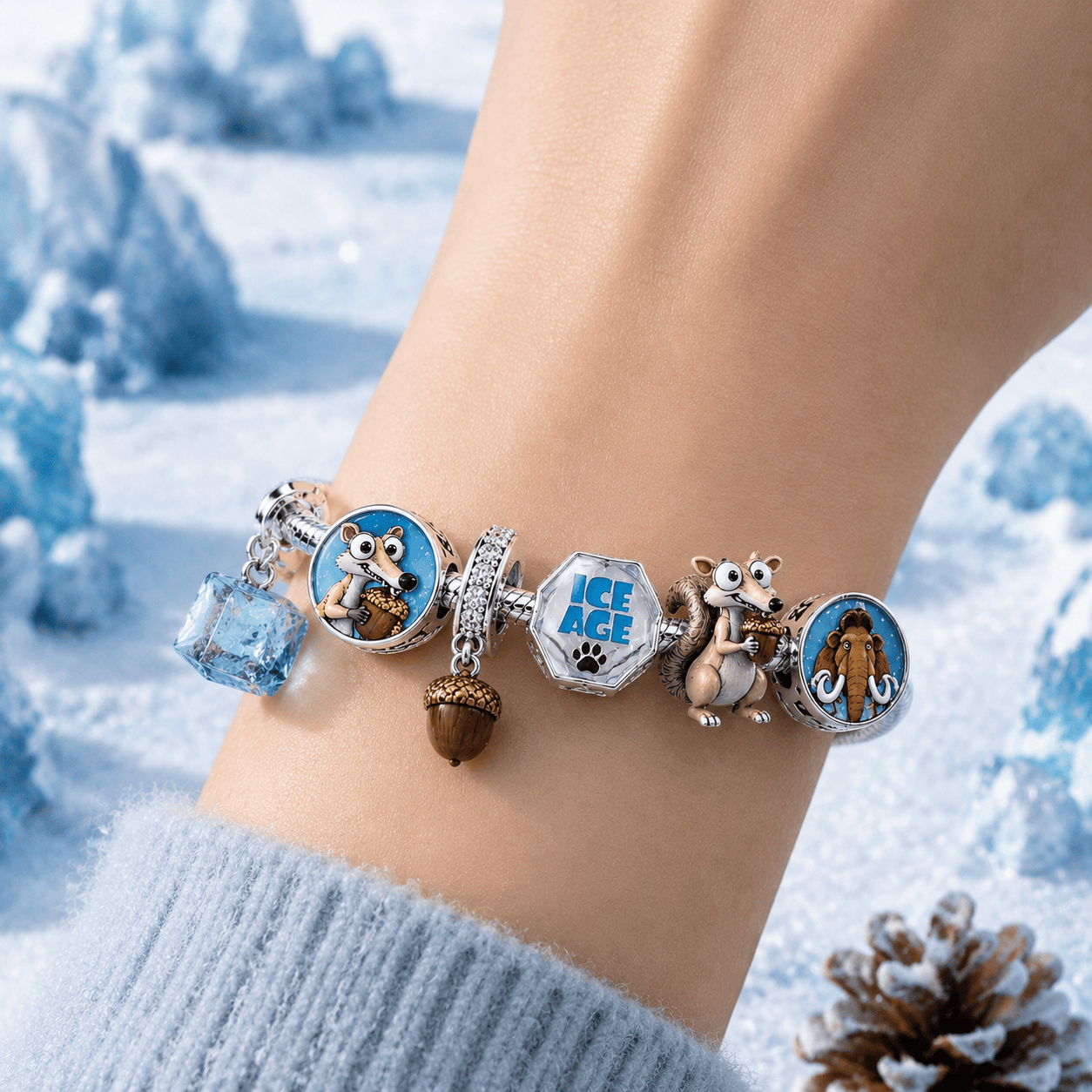 IAGE Sliver Charm Bracelet Set PTT