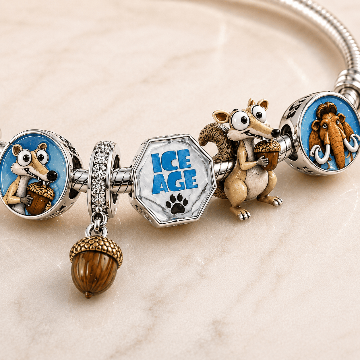 IAGE Sliver Charm Bracelet Set PTT