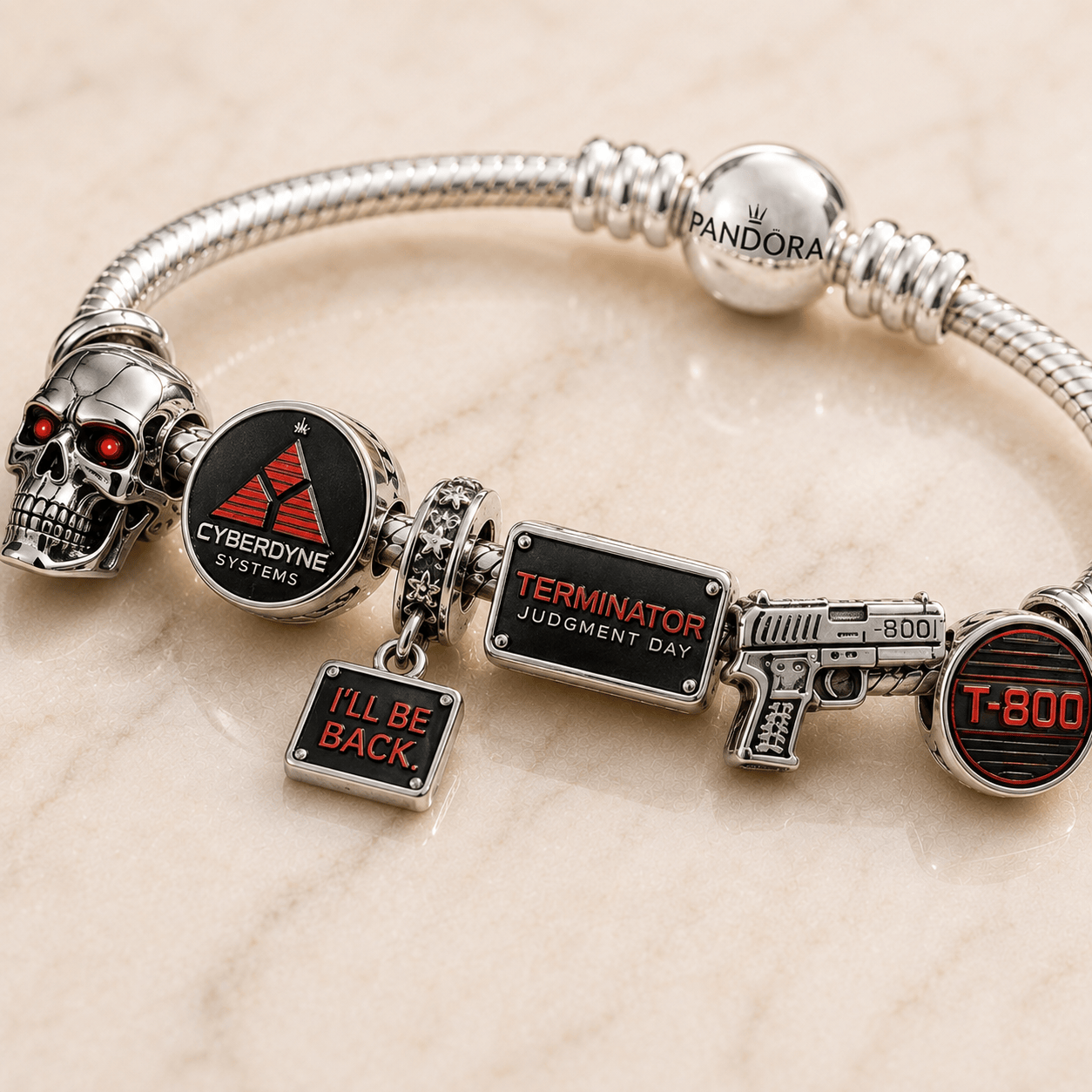 TTMT Sliver Charm Bracelet Set PTT
