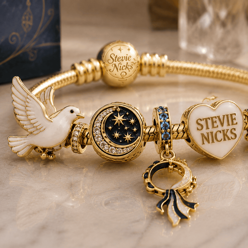 STNK Gold Charm Bracelet Set VTH