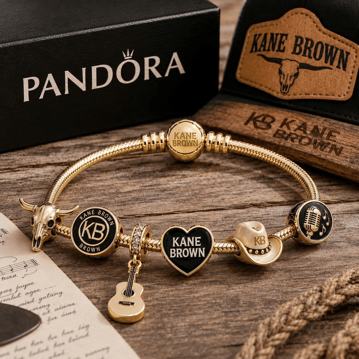 KBR Gold Charm Bracelet Set VTH