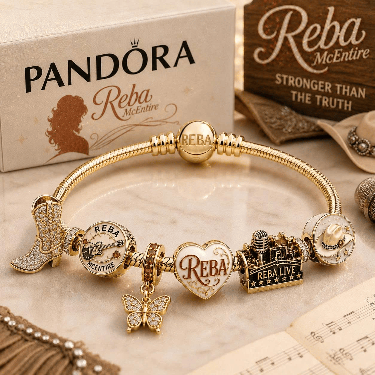 RME Gold Charm Bracelet Set VTH