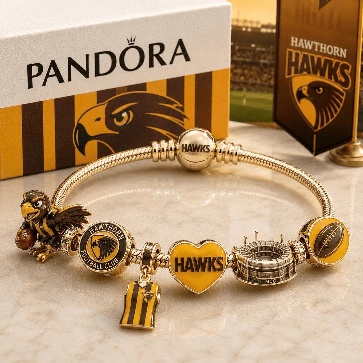 HTH Gold Charm Bracelet Set VTH