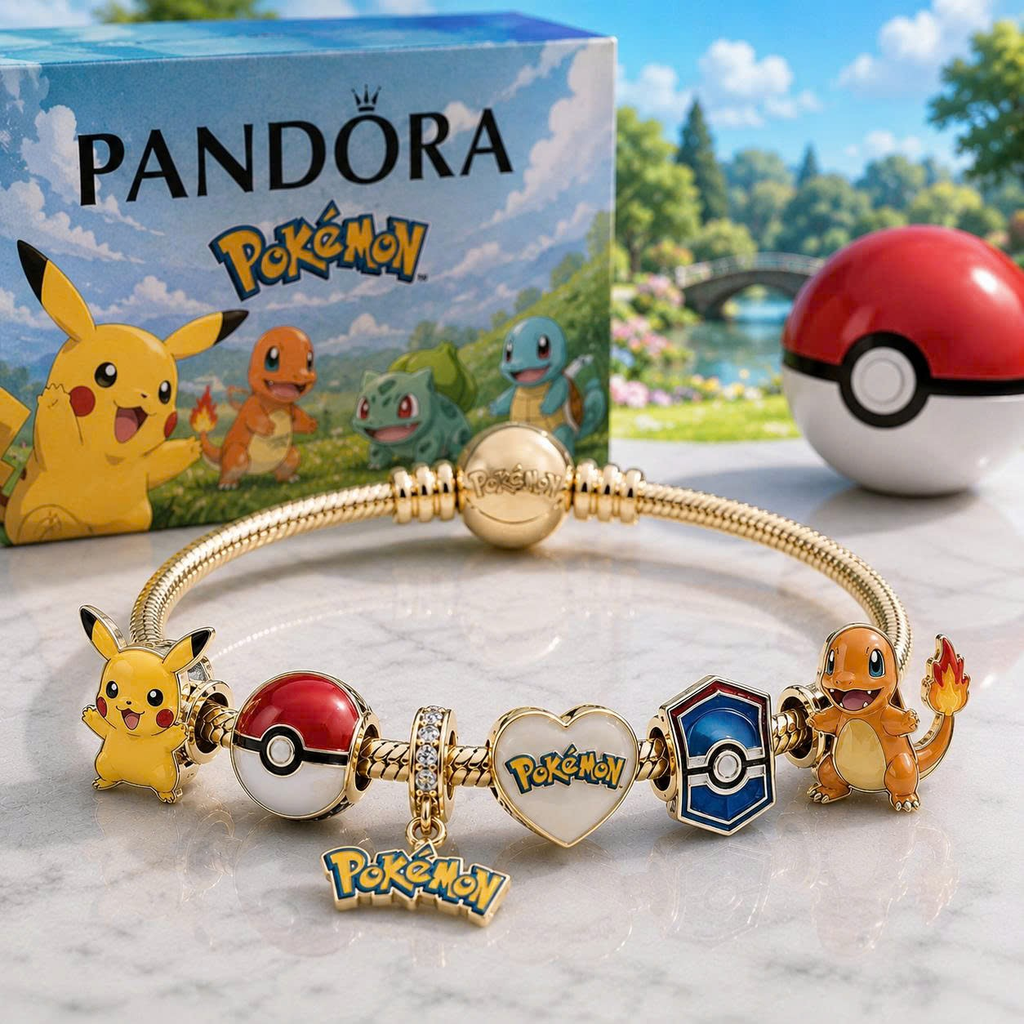 PKM Gold Charm Bracelet Set VTH