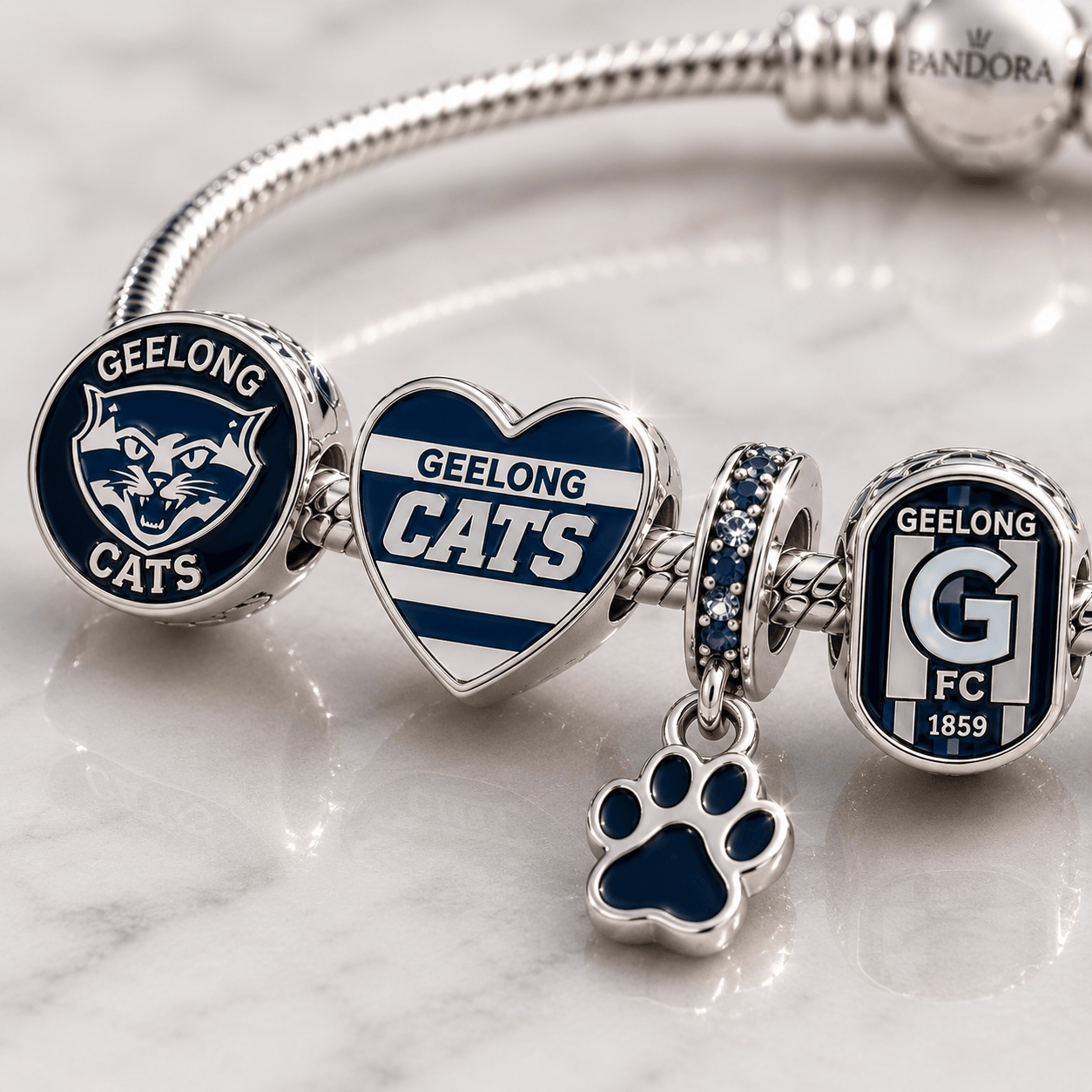 GLC Silver Charm Bracelet Set VTH