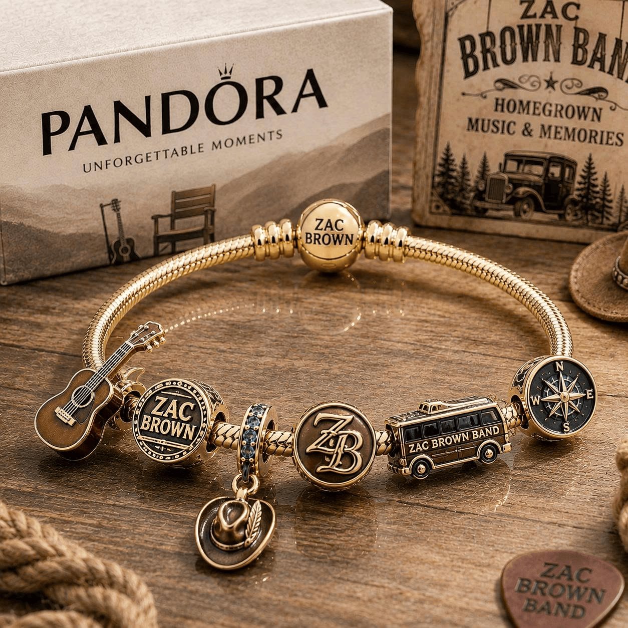 ZBB Gold Charm Bracelet Set VTH