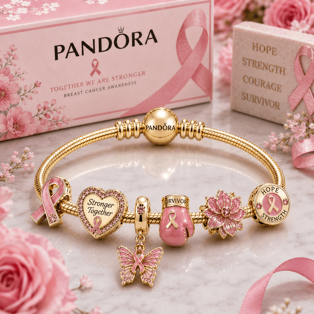 BCA Gold Charm Bracelet Set BMD