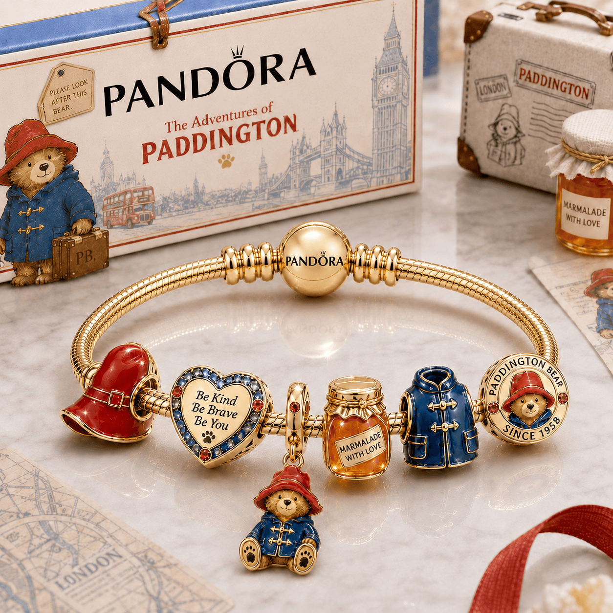 PDT Gold Charm Bracelet Set BMD