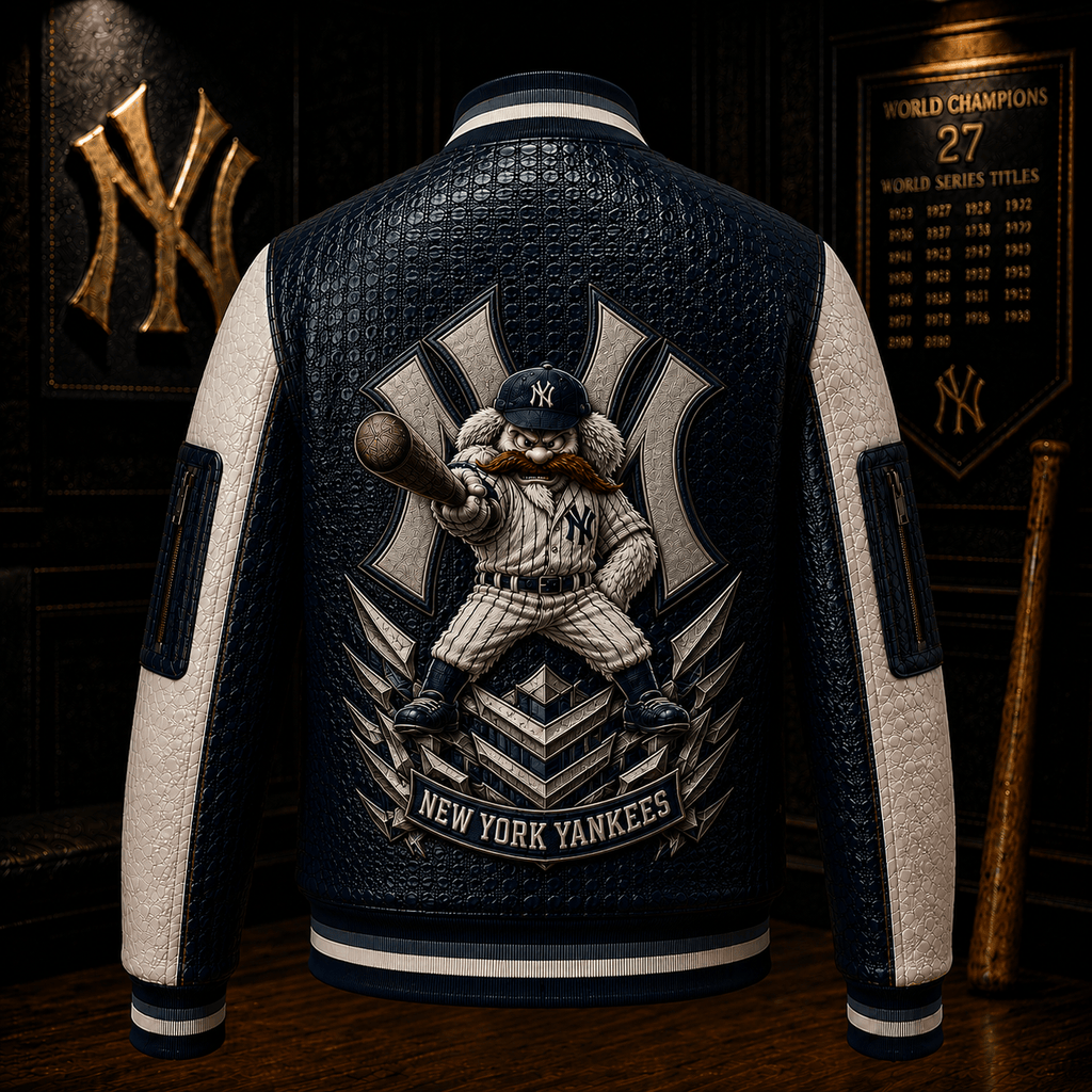 Premium NYY Leather Zipper Jacket TTMH