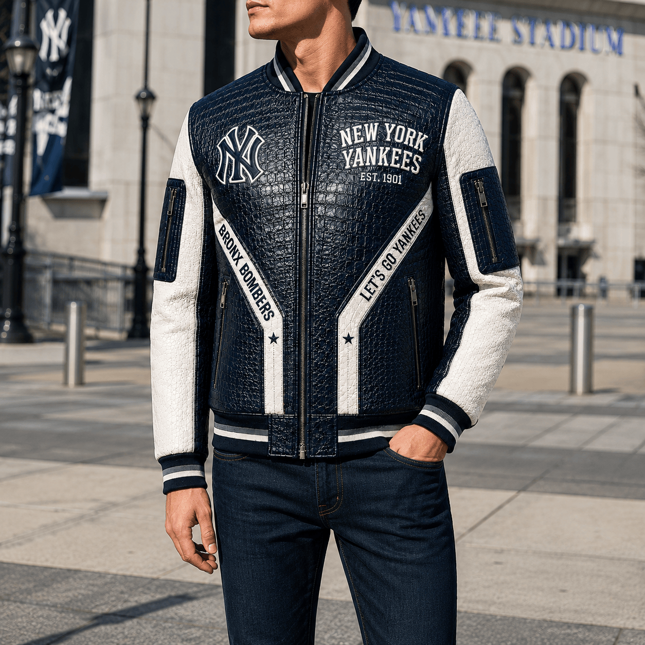 Premium NYY Leather Zipper Jacket TTMH