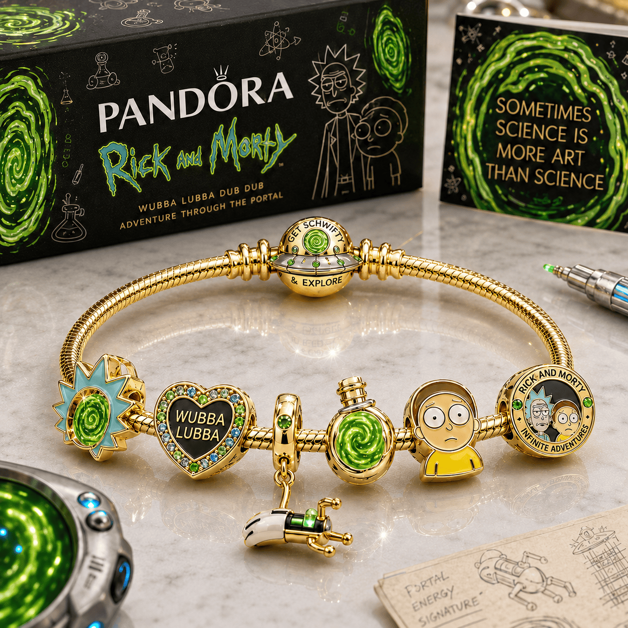 RICKM Gold Charm Bracelet Set BMD