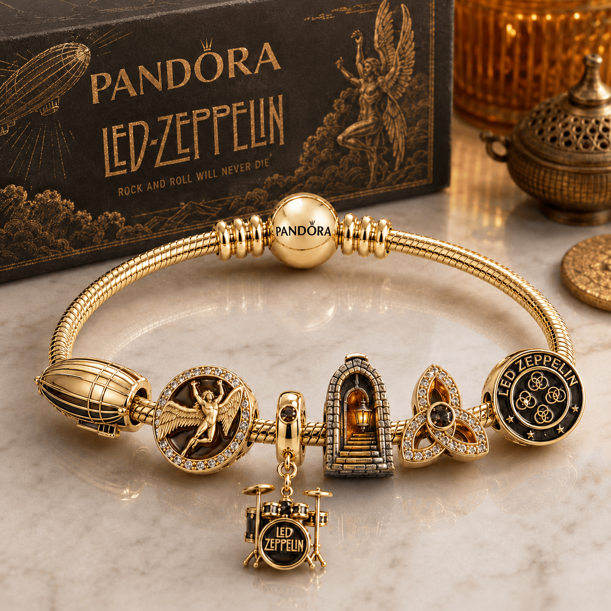 LZPL Gold Charm Bracelet Set BMD