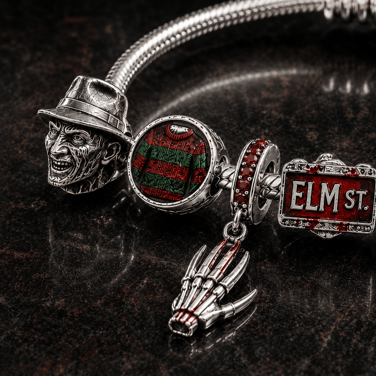 FDKG Silver Charm Bracelet Set BMD