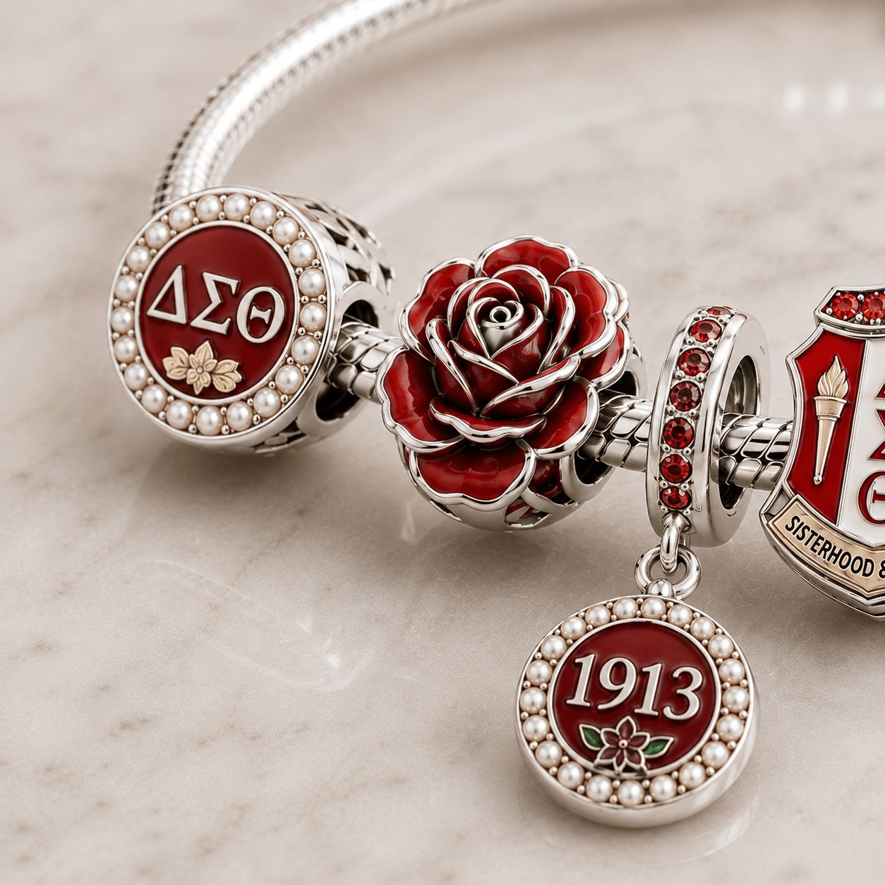 DSTT Silver Charm Bracelet Set BMD
