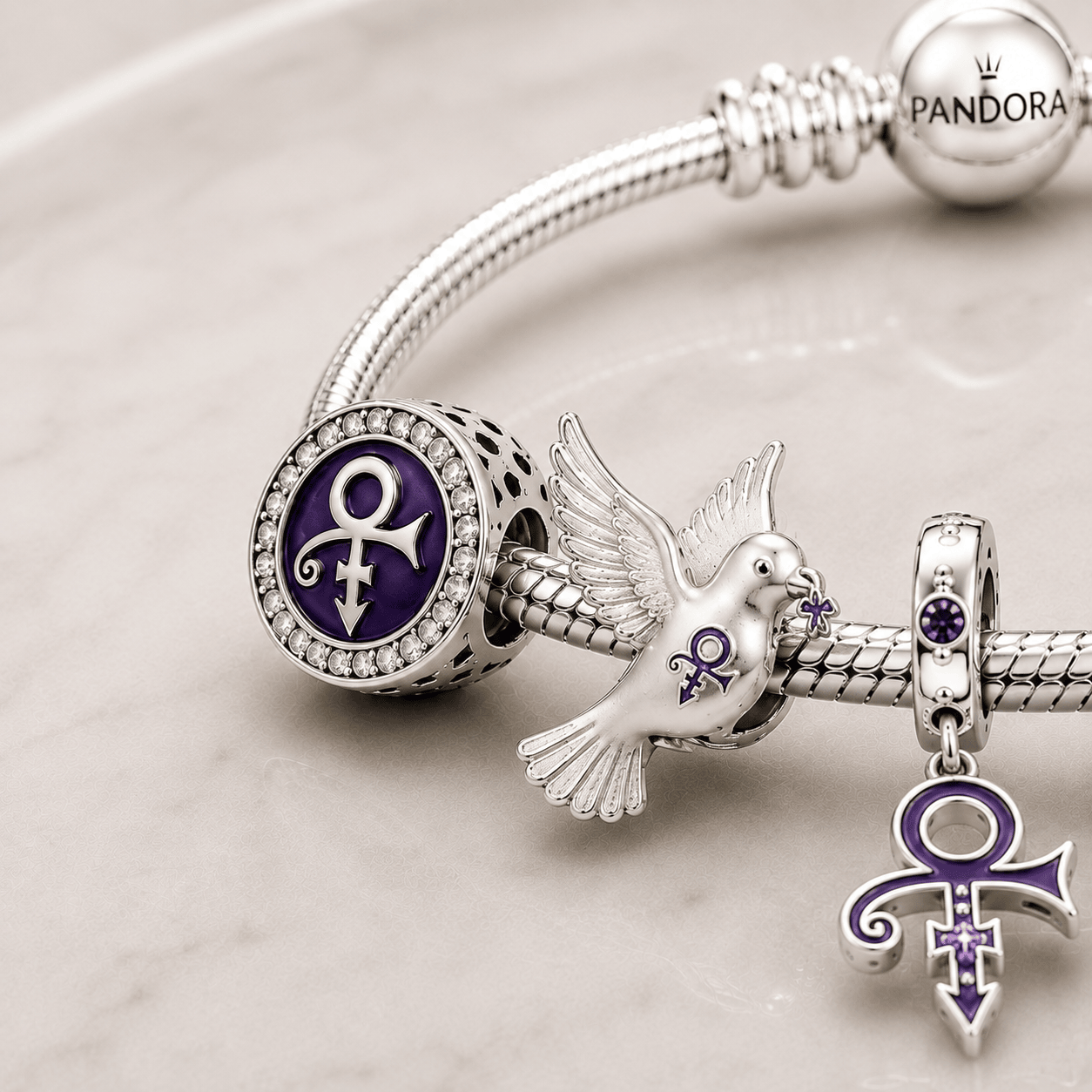 PRCE Silver Charm Bracelet Set BMD