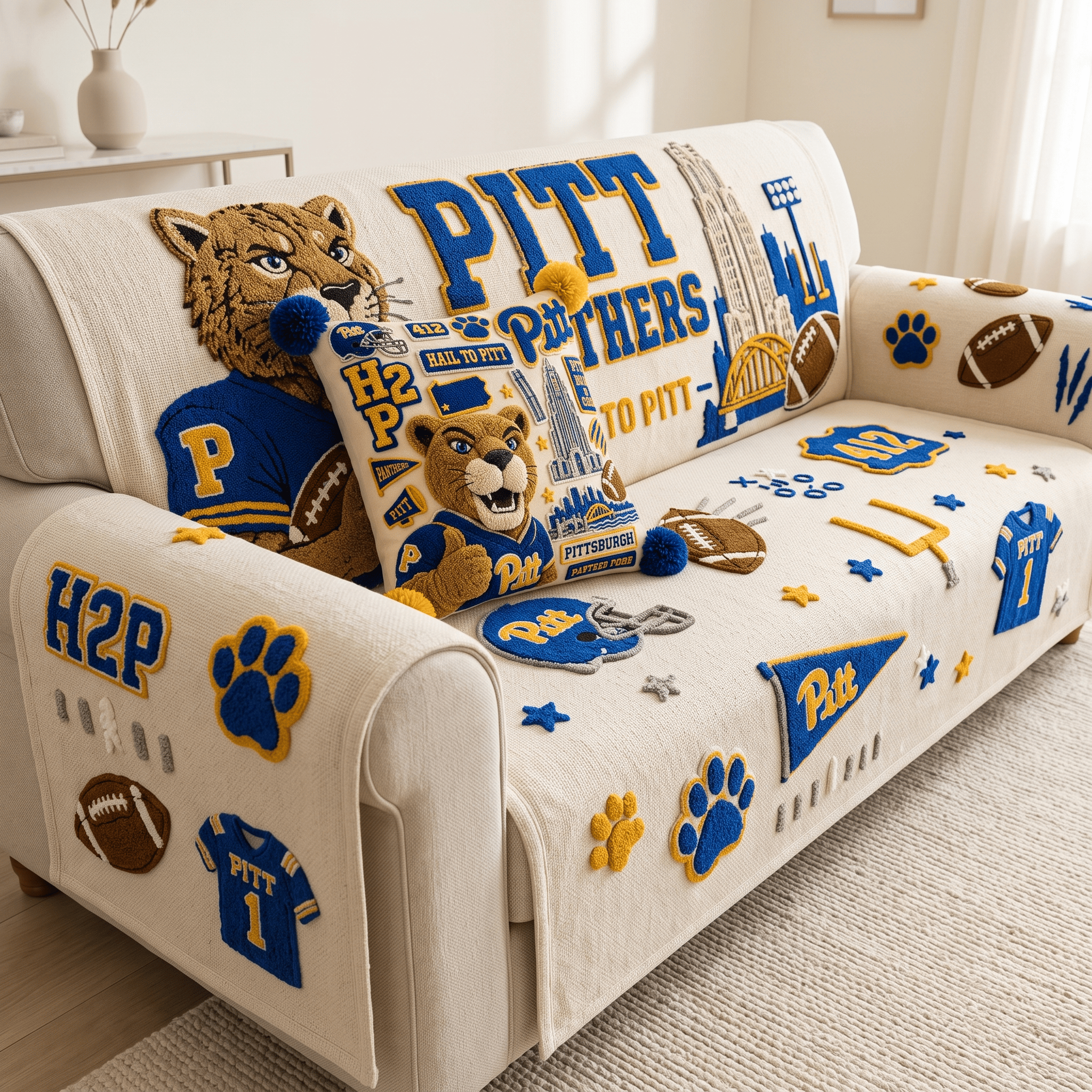 PITTS Tufted Sofa Cover & Pillow Set HTTT