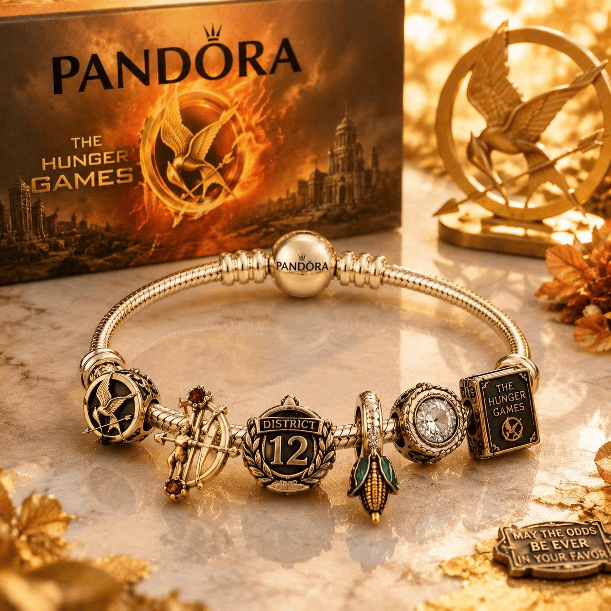 THG Gold Charm Bracelet Set TTN