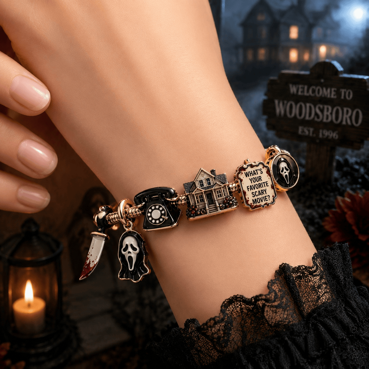 SCRE Gold Charm Bracelet Set TTN